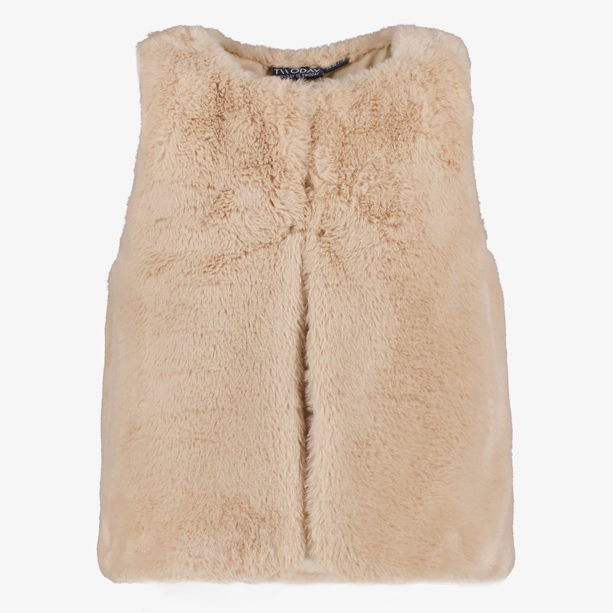 TwoDay meisjes gilet van imitatiebont beige - Maat 98/104