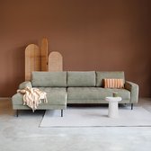 Canapé d'angle Oreo vert gris canapé lounge 275cm canapé polyester gauche