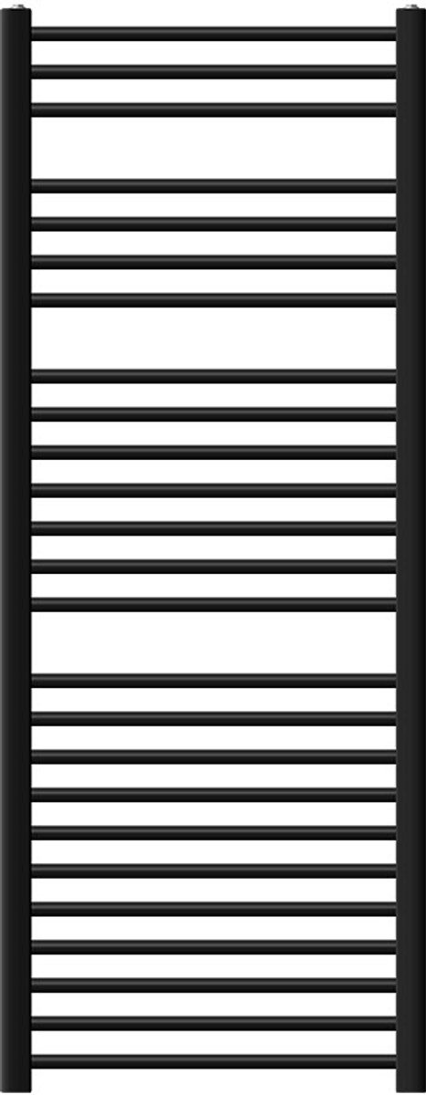 Design badkamerradiator Sahara elektrisch met verwarmingselement 900W 600x1500 mm recht zwart mat zijaansluiting LuxeBath