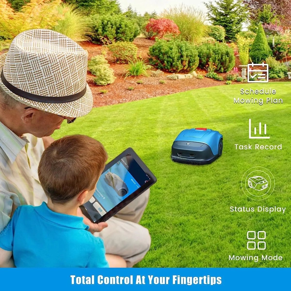 Afbeelding 3 van Robot Grasmaaier – Robotmaaier – Automatische Grasmaaier – Slimme Grasmaaier – Elektrische Grasmaaier – Tot 1000 m² – App Bediening & IPX5 Waterdicht