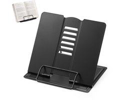 YONO Boekenstandaard Metaal - Boeken Houder - Kookboek Standaard - Compact en Verstelbaar - Zwart