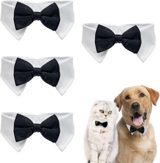 Larrel Formeel honden smoking, honden smoking vlinderdas Verstelbare hond vlinderdas bandana halsband trouwfeesten hondenhalsdoek katoenen bandana hondenhalsband voor trouwdag verjaardag kostuums