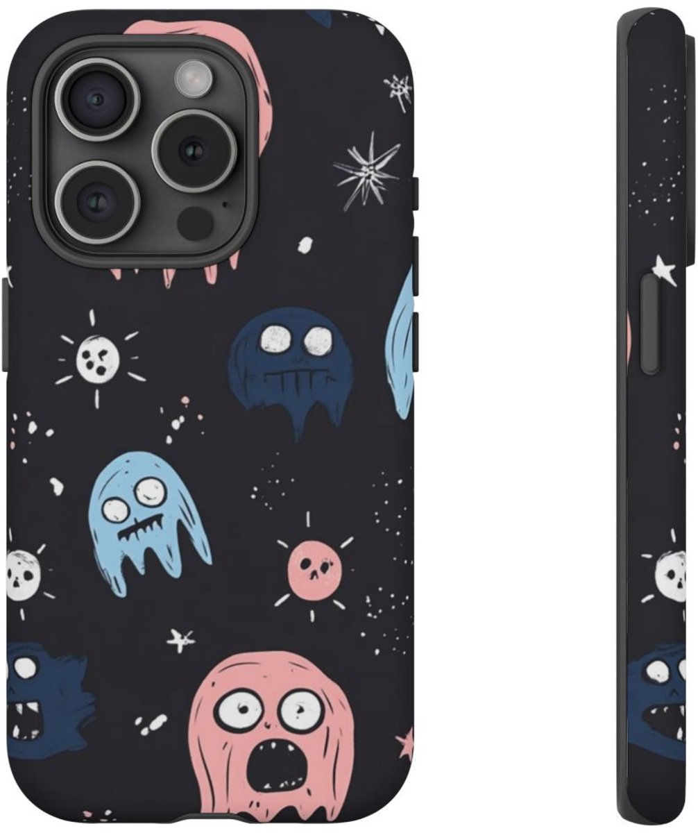 Schattige Horror-Spookjes Patroon – Telefoonhoesje Geschikt voor iPhone 15 Pro