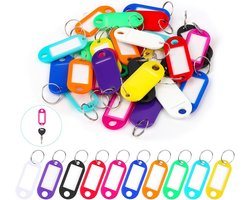 Allecto plus - 300 stuks kleurrijke kunststof sleutelhangers om te schrijven en personaliseren