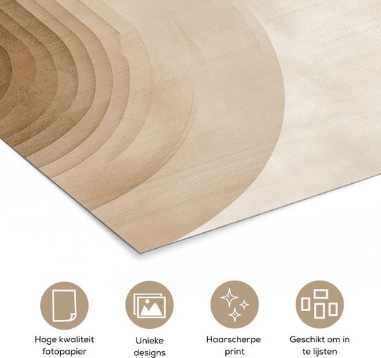 Affiche 60x90 cm - Rétro - Géométrique - Tons terre - Posters - Décoration chambre - Décoration murale salon - Décoration murale chambre