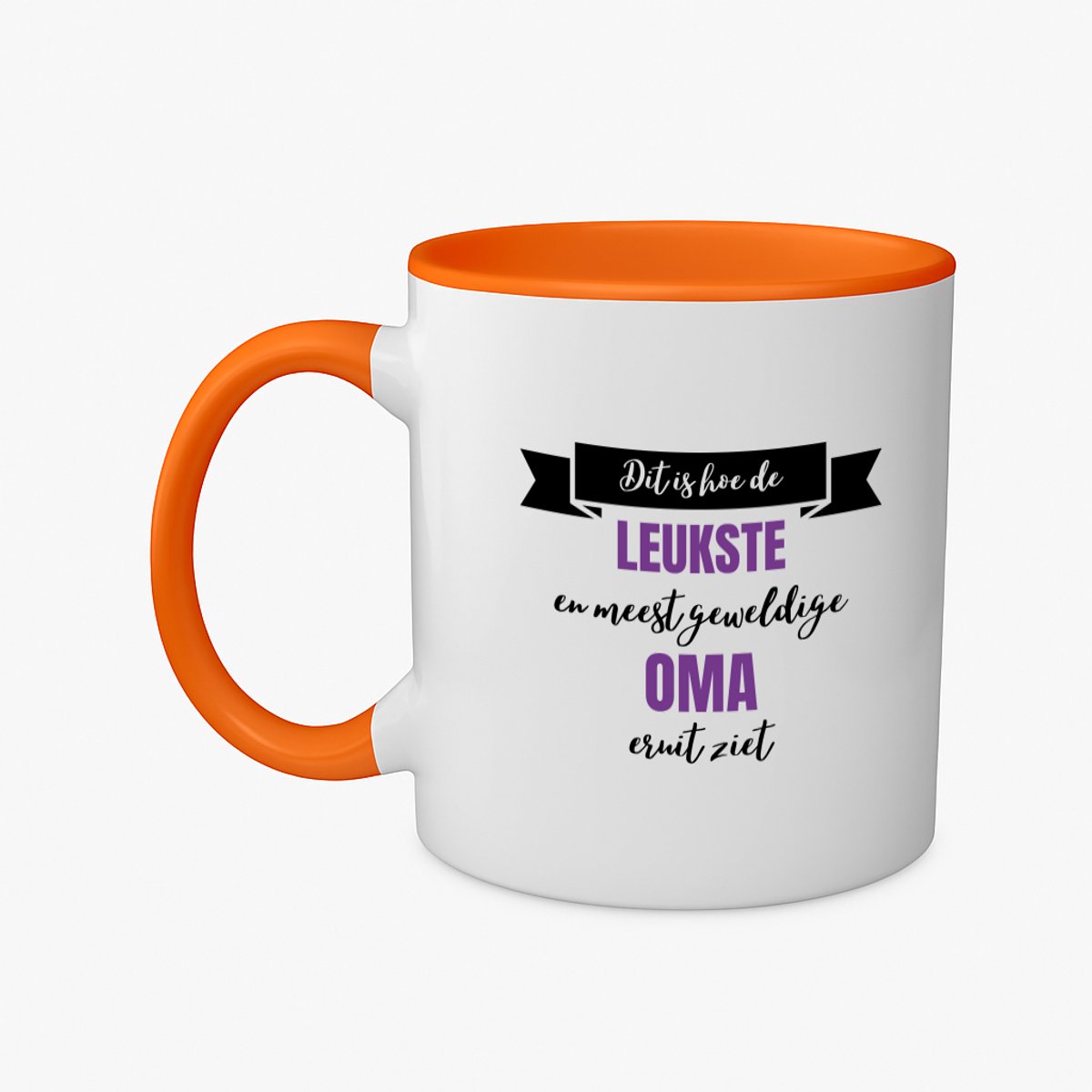 Hacebo® - Meest geweldige oma koffiebeker oranje - Oma - beste oma - thee mok - koffie beker - verjaardagscadeau - cadeau voor oma - kado - koffiemok - 350 ML inhoud