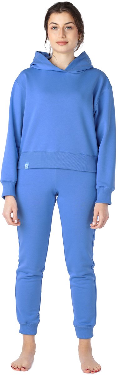 Bellivalini – Sportpak - Dames Huispak – Joggingpak – Trainingspak – Katoen – Tweedelig - Lange Mouwen – Blauw – XS – BLV-BLV50-222-SET