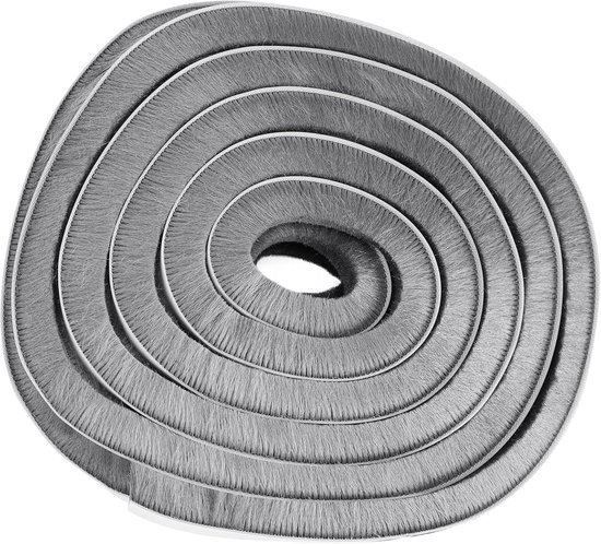 Foto: Mrs jones deurborstelstrip 2 stuks deurafdichtingsstrip deurtochtstrip weerstrip deurafdichting zelfklevend op maat te snijden deurbodemafdichting tochtstrip 5 x 100 cm zwart met deurafdichting tochtstrip 
