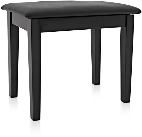 Tabouret de piano Gear4music avec rangement, Zwart