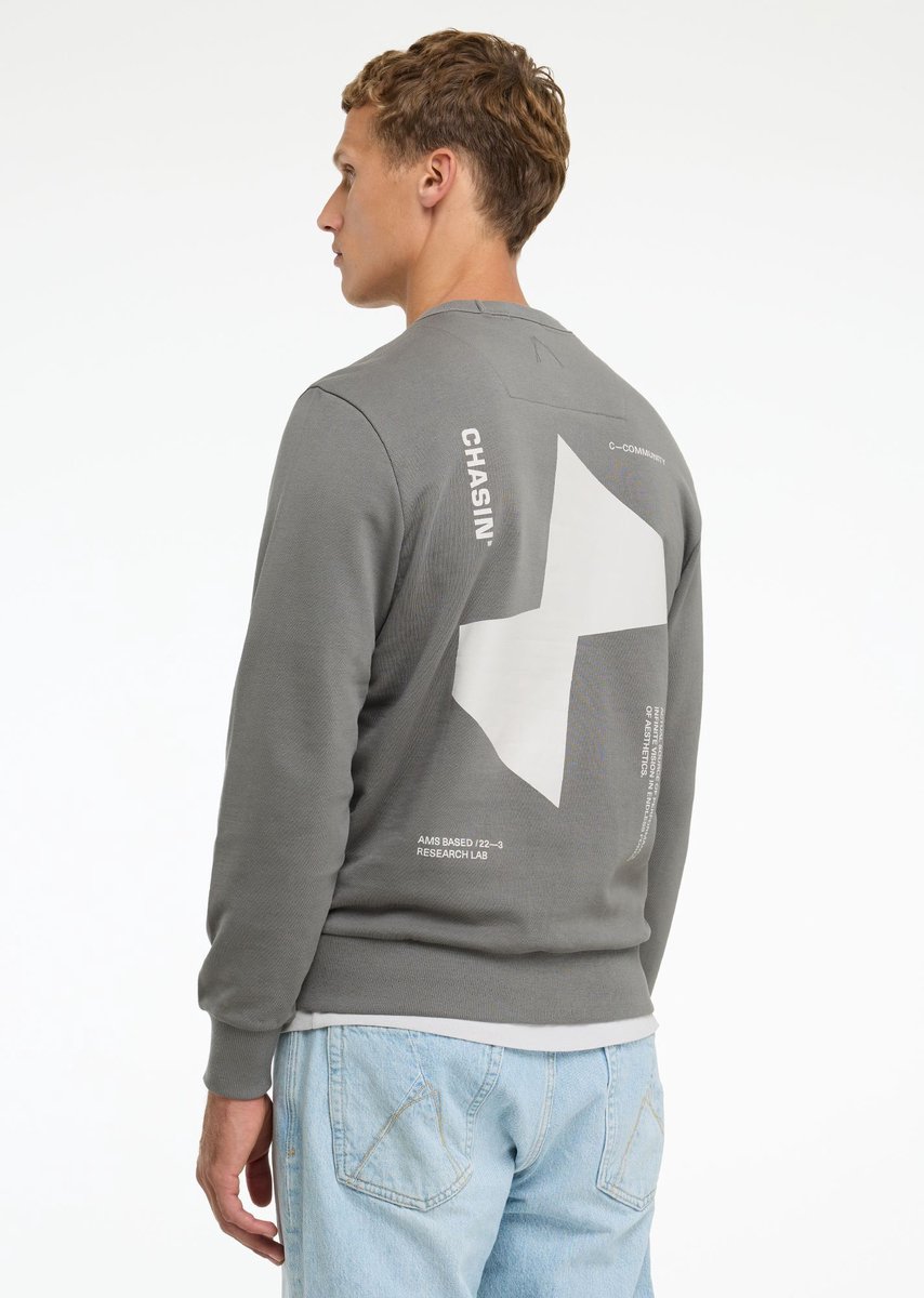 CHASIN' Heren Sweater - Toby Wave - Grijs
