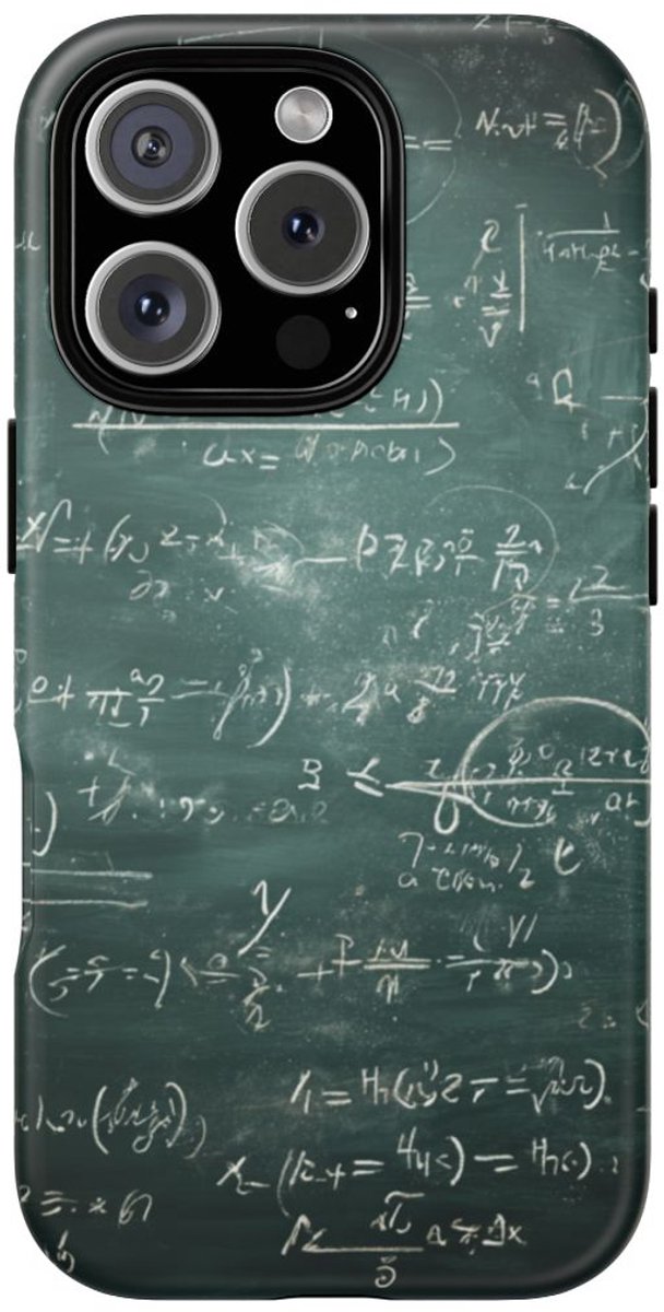 Wiskundige Formules op Schoolbord – Telefoonhoesje Geschikt voor iPhone 16 Pro