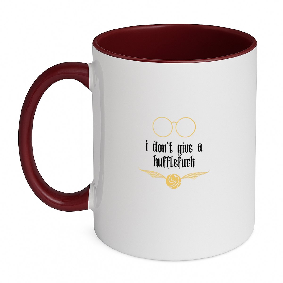 Hacebo® - I don't give a hufflefuck koffiebeker bordeaux - Quotes - het boeit mij niet - thee mok - koffie beker - grappige tekst - quotes - verjaardagscadeau - verjaardag - cadeau - kado - geschenk - gift - koffiemok - 350 ML inhoud