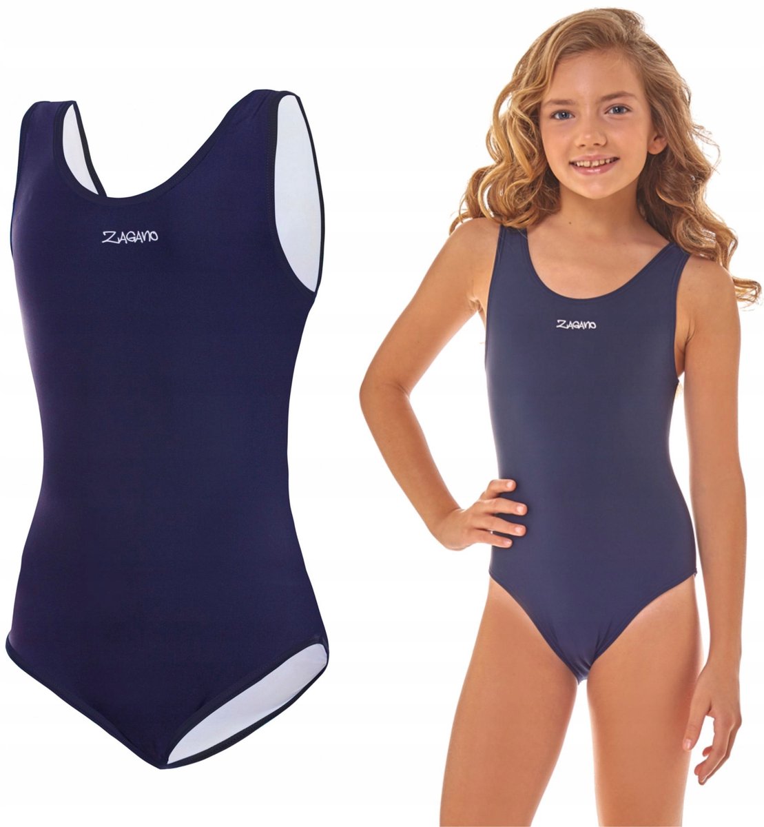 ZAGANO - Badpak Meisjes - Maat 164 - Sneldrogende - Sport Badpak - Strandshort Meisjes