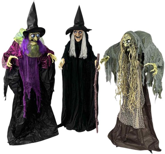 Halloween Heksen Animatronic set Witch Craft