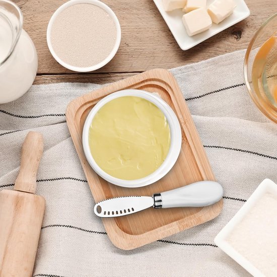 YHNDECO French Butter Dish, Ceramic Butter Dish, Butterdish, Water Cooled, Ceramic Butter Bell for Freshness and Spreadable Butter(White) — afbeelding 3