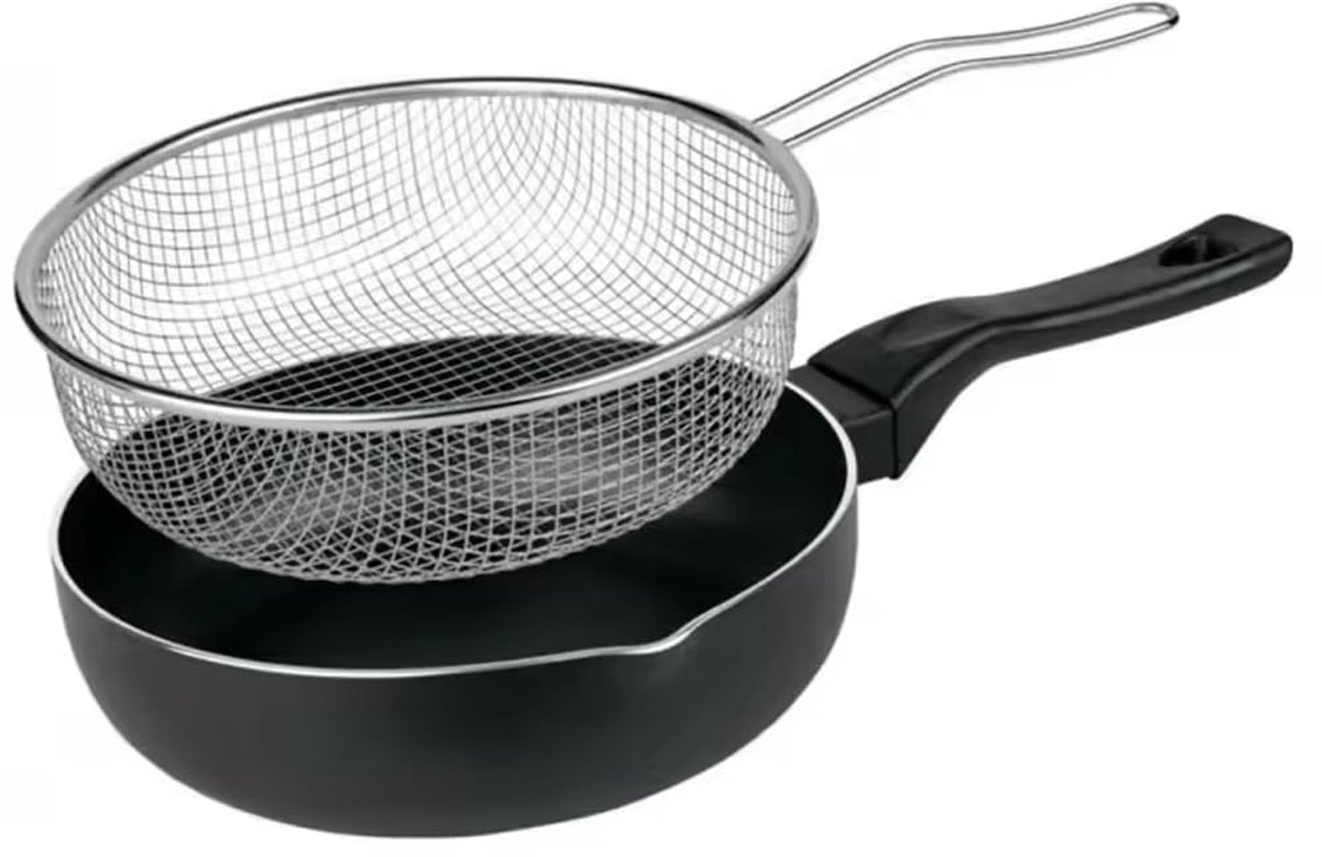 Frituurpan met Anti-aanbaklaag - Traditioneel Ontwerp - 1 stuk - Staal en Aluminium - 24 cm