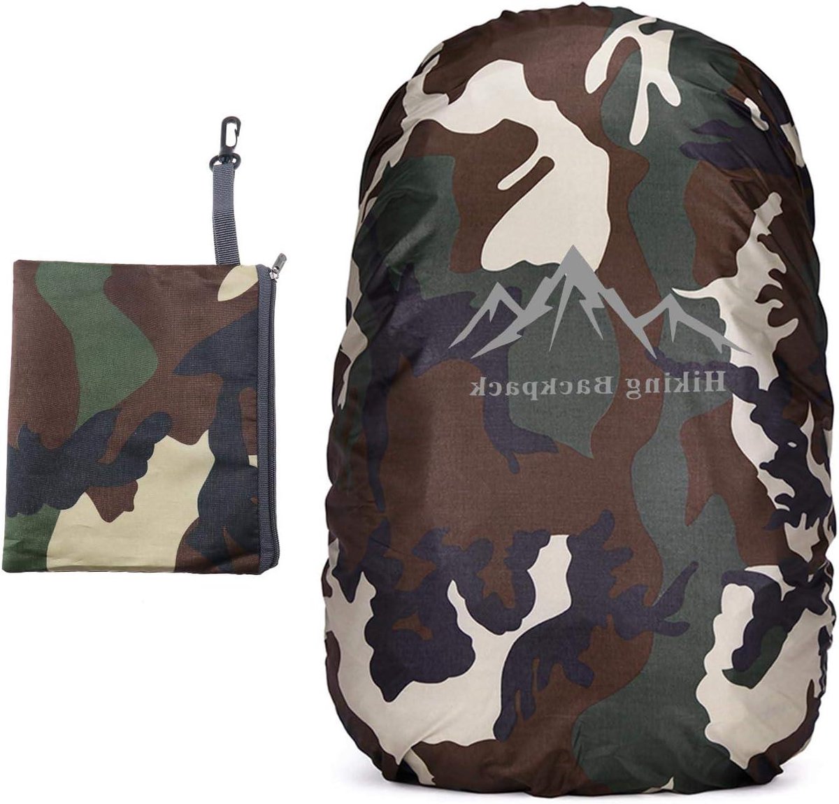 Allecto Plus - Regenhoes voor Rugzak 35L met Opbergtas | Waterdicht en Camouflage | Voor Outdoor Camping en Wandelen