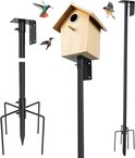 Vogelhuisstok - in hoogte verstelbare metalen vogelvoederpaal
