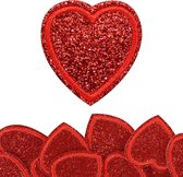 Allecto Plus - Set van 20 hartvormige geborduurde patches voor kleding en accessoires - Strijkpatches voor personalisatie - Decoratieve patches voor DIY-projecten