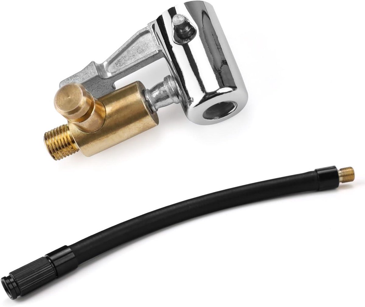 Bandenvulslang met afneembare verlengslang - 17 cm - voor auto's, motorfietsen en fietsen - zwart - handig en praktisch - flexibel en eenvoudig in gebruik