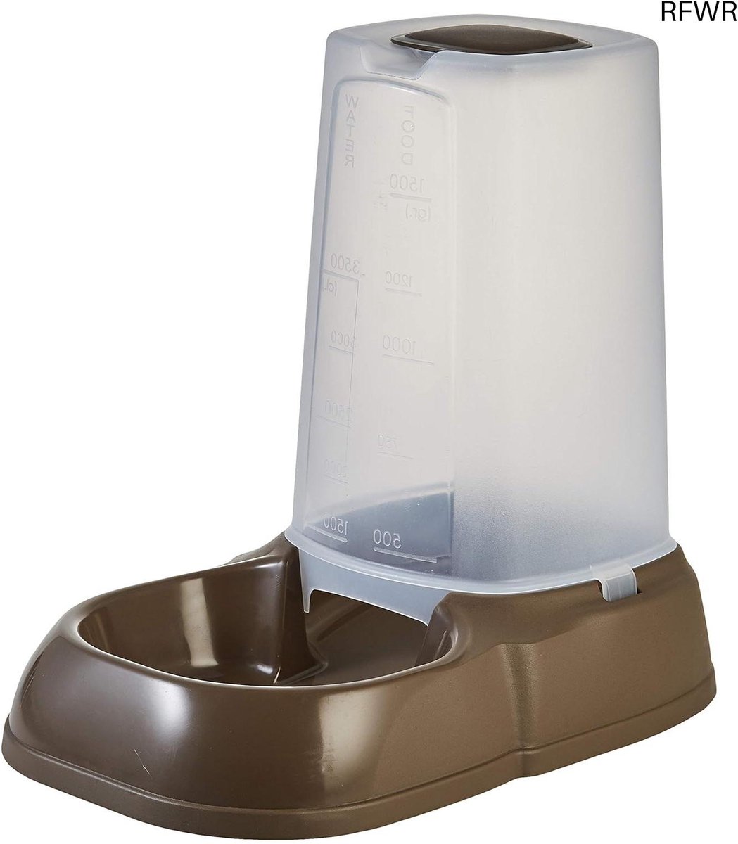 RFWR® Voerdispenser voor huisdieren 3,5 L - Koffiekleur - Handig en Compact