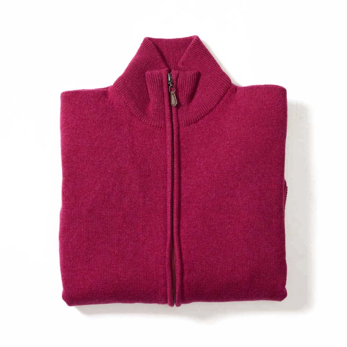 Osborne Knitwear Windstopper cardigan met rits - Dames - Lamswol - Rosehip - Zwarte voering - 2XL