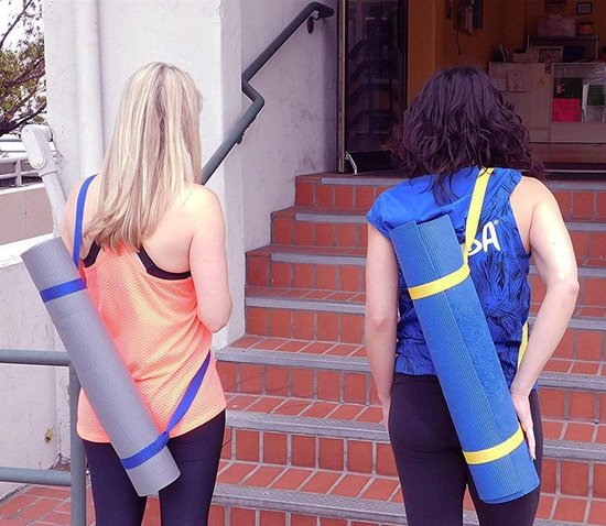 Draagband voor yogamat - Praktische band voor yogamatdrager - Grijs/Wit - Duurzaam en handig - Yoga accessoire met draagriem — afbeelding 2