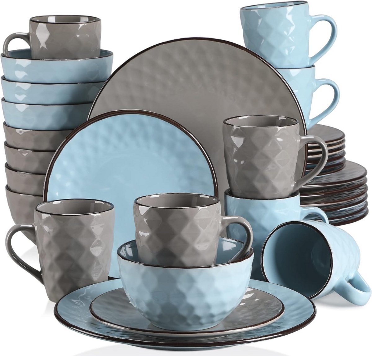 MKSS® Serviesset 8 Persoons - Serviessets - Bordenset - Chique Bordenset - Porselein