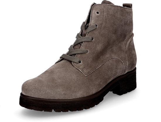 Bottines femme Gabor à lacets en cuir taupe