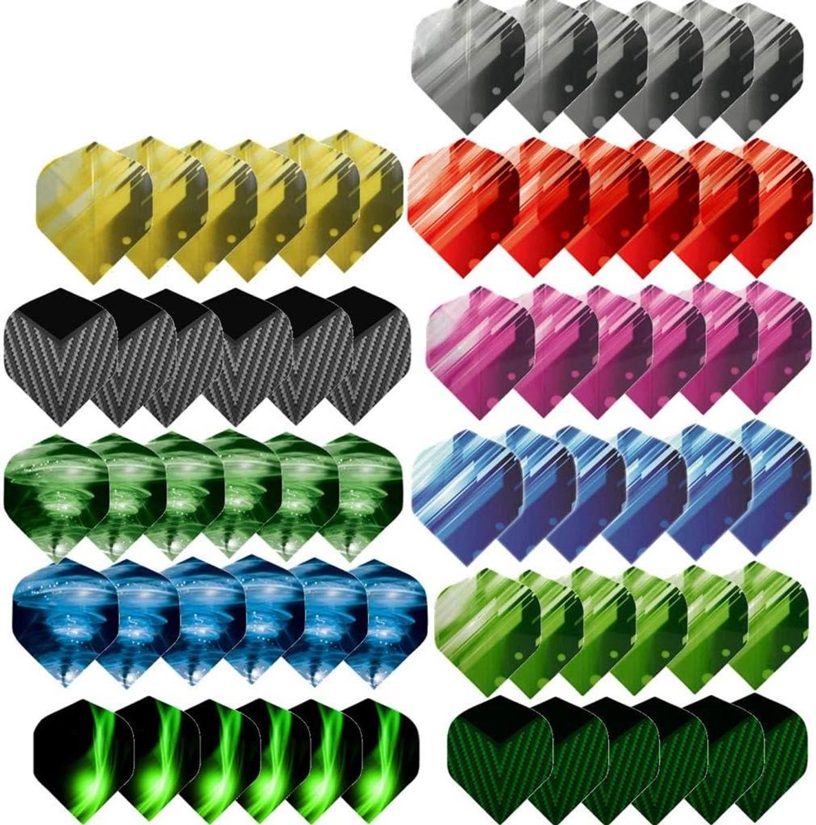 Set van 66 Dart Flights in Verschillende Kleuren en Maten voor Soft- en Steeldarts