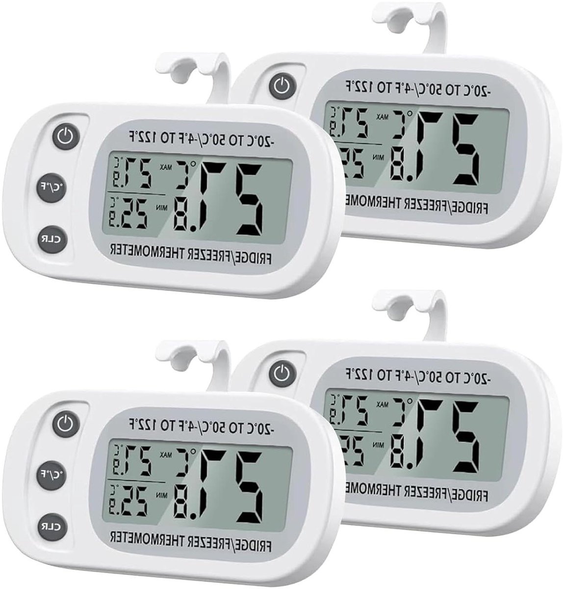 Allecto Plus - Vriesthermometer 2 stuks voor koelkast en vriezer - Professionele temperatuursonde - LCD-display - Thuis, restaurants en cafés
