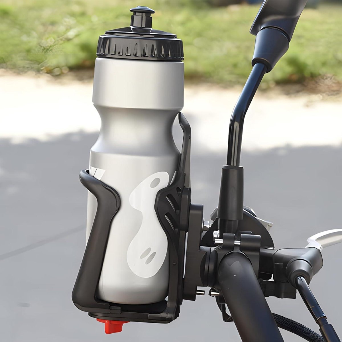 Lamicall Verstelbare bidonhouder voor fietsen - geschikt voor flessen van 48-71 mm [voor stuur en frame] motorbekerhouder, fietsdrinkkooi met schroefgereedschap