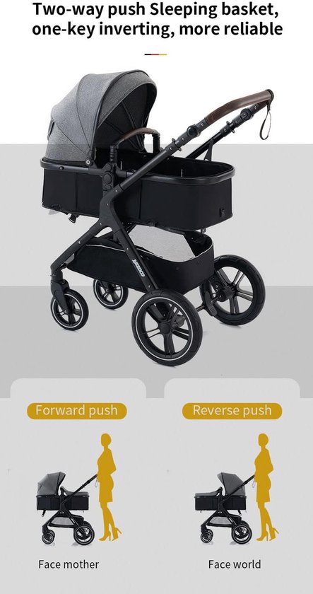 GOTOTOP Kinderwagen rubberen wielen, kinderwagen voor-/achterwielen vervangende accessoires voor Yoya Vovo kinderwagen met gereedschap (1 paar voorwiel