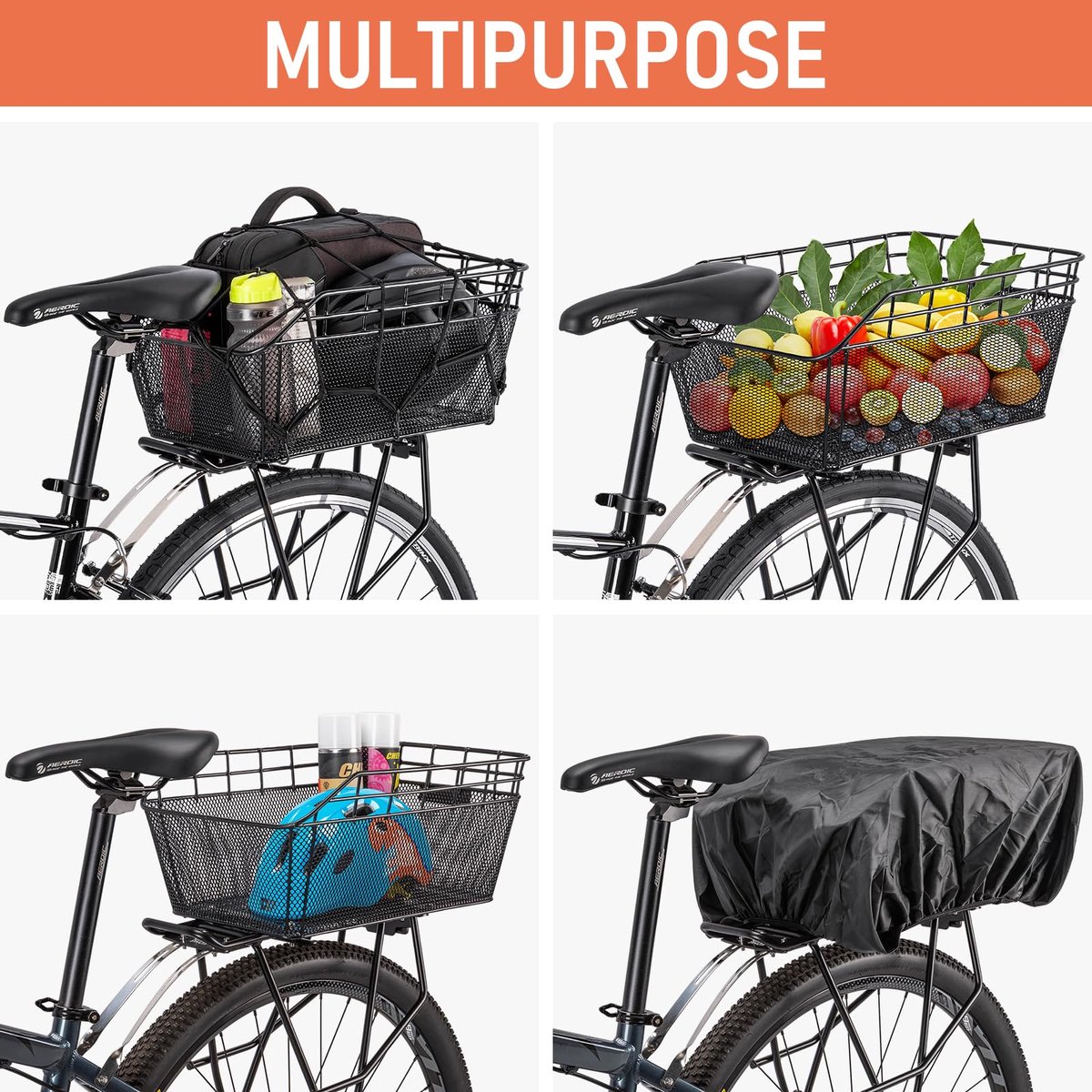 Ibenzoa® Fietsmand Achter Met Grote Capaciteit En Veelzijdige Transportoplossing Voor Fiets En E-Bike