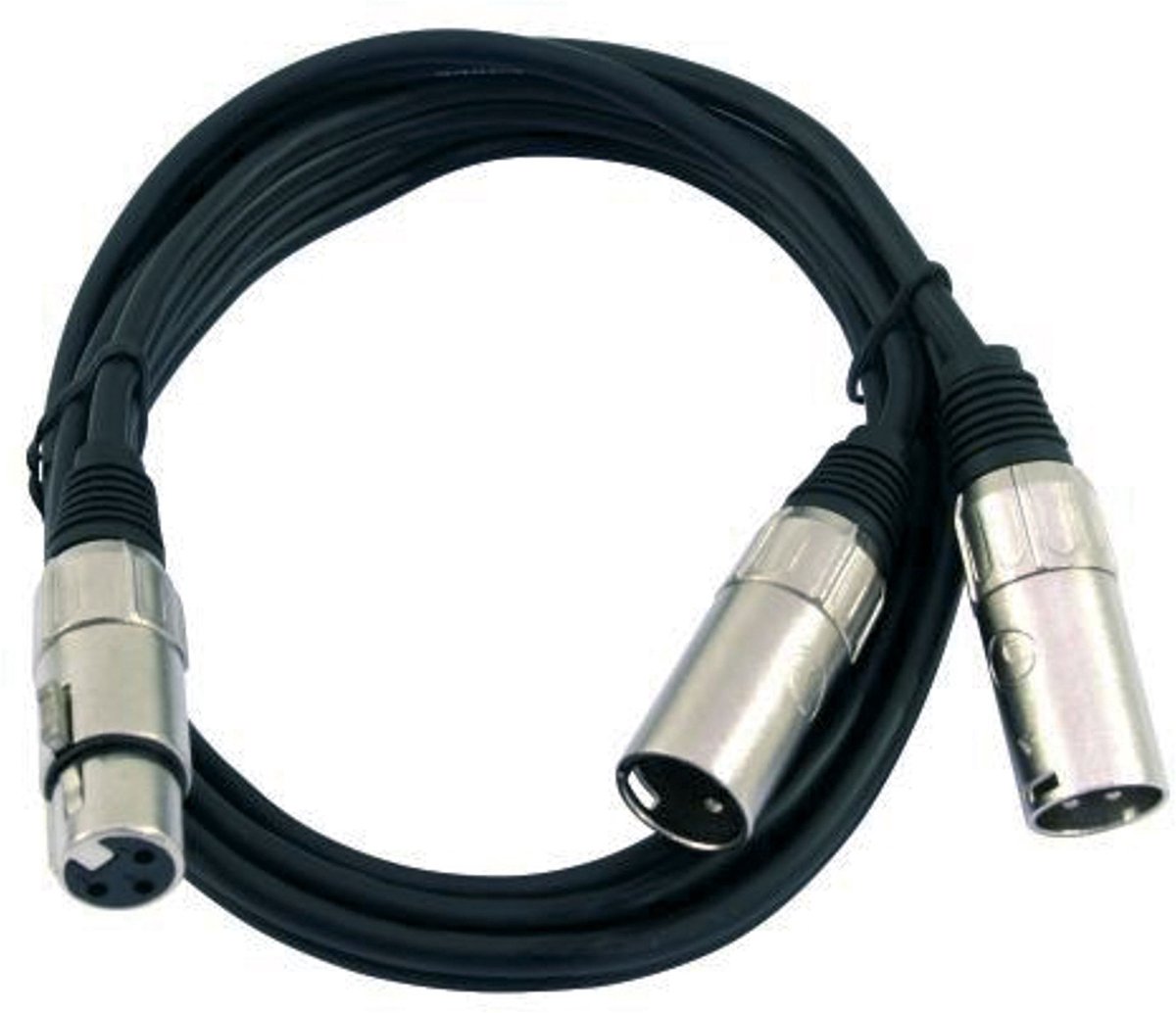 MUSIC STORE Splitkabel 2x XLR m - 1x XLR f Adapterkabel, 1,5m - Insert kabel