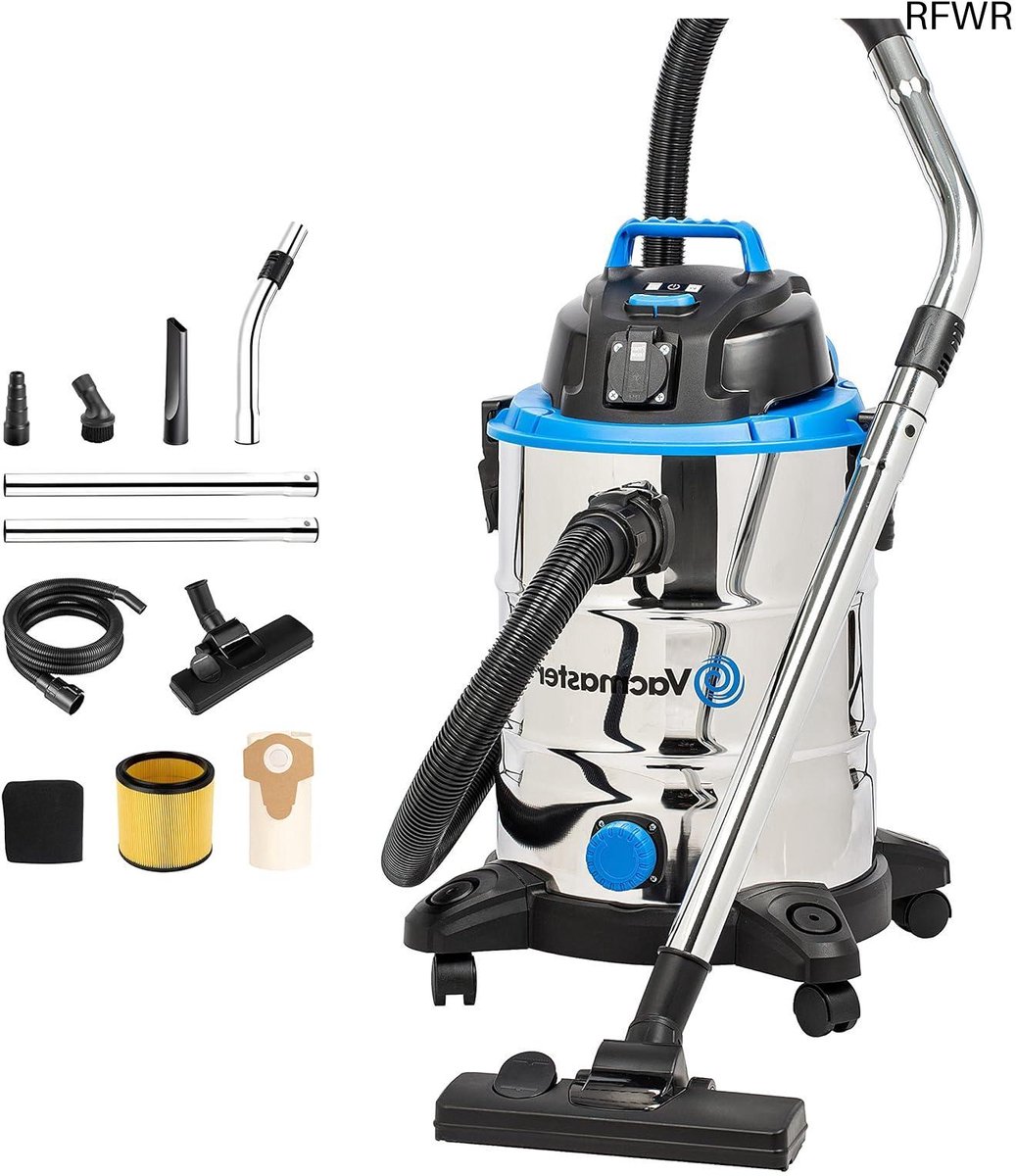 RFWR® Industriële Nat-Droogstofzuiger 1500W 30L met Blaasfunctie en Multifunctionele Toepassingen