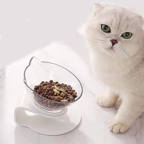 Verhoogde kattenbak met antislipmat, keramische verhoogde kattenvoerbak, schattige kattenvoerbakstandaard, anti-braken kattenvoerbak, beschermt de ruggengraat van de kat, vaatwasmachinebestendig (veelkleurig) (Blue Green