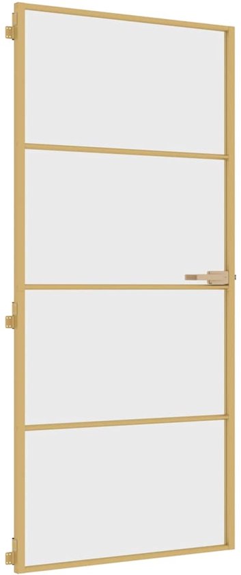 vidaXL Binnendeur smal gehard glas aluminium goudkleur