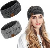 Allecto Plus - Winterhoofdband 2 stuks voor dames en heren - Gebreide hoofdband voor extra warmte - Elastisch en thermisch - Oorwarmers - Haarband