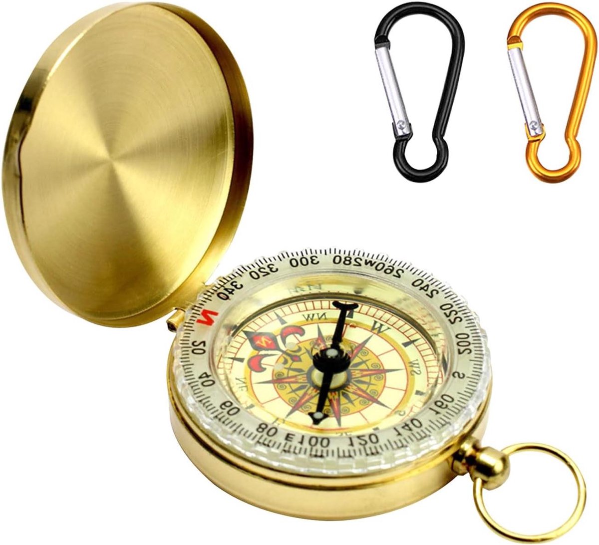 Allecto Plus - Lichtgevend kompas zakhorloge voor outdoor activiteiten met karabijnhaken