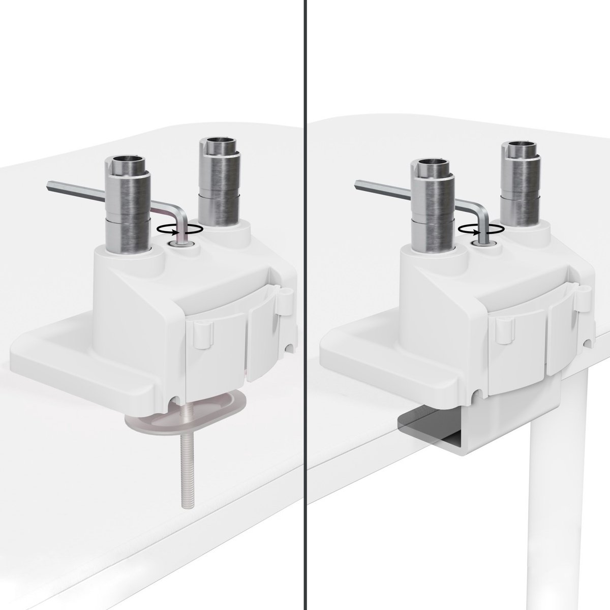 Arozzi Alzare Neo Dubbele Monitor Arm - Gasfeder - Wit thumbnail 2
