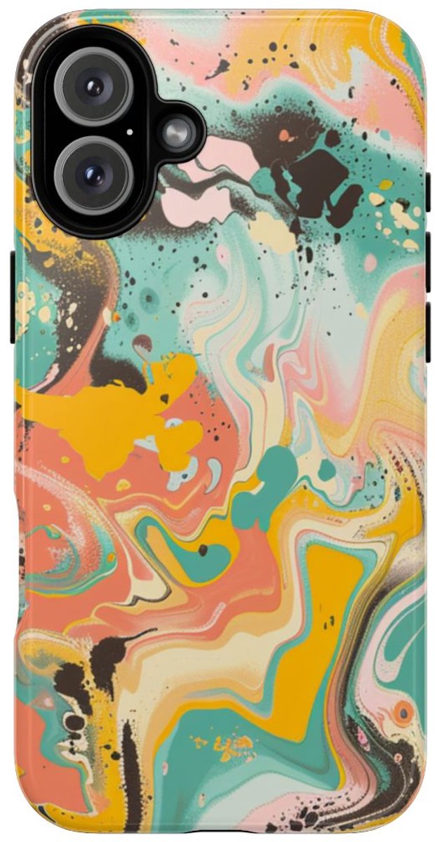 Kleurrijke Abstracte Vloeibare Kunst – Telefoonhoesje Geschikt voor iPhone 16 Plus
