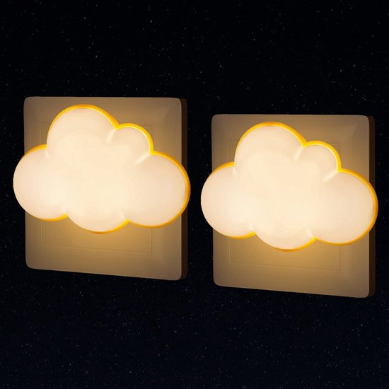 Wolken Nachtlampje Stekker In Stopcontact, LED Wandlamp Automatisch met Schemersensor Geschikt voor Trap Hal Slaapkamer Toilet, Kinderen Bedlamp Geschikt voor Muur Versieren, Cloud Night Lights Plug in Wall [Energieklasse A]
