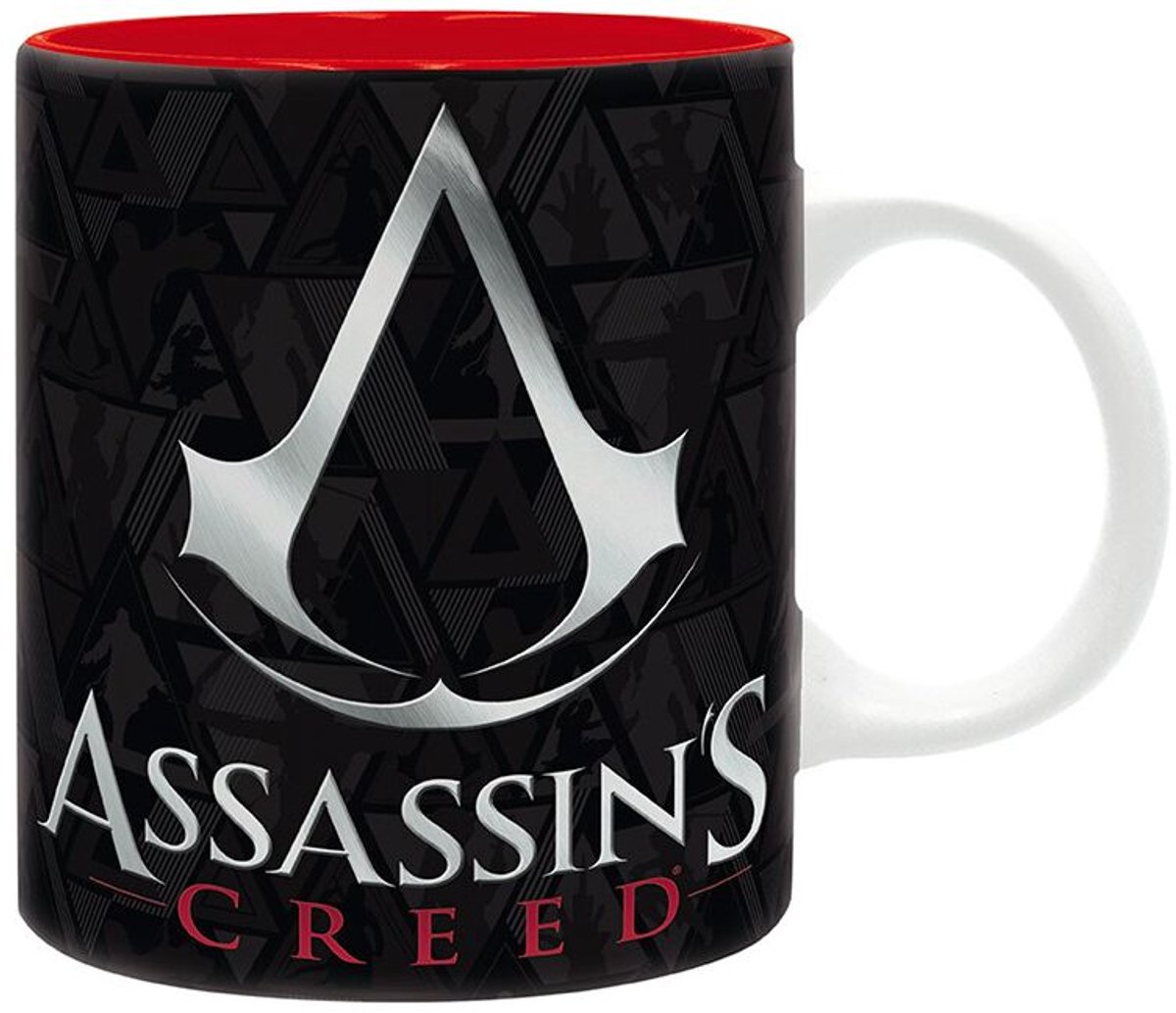 Assassin's Creed Crest Black & Red Unisex Kop - zwart/wit/rood - Standard