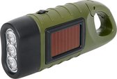 Hofftech Compacte zaklamp met karabijnhaak - solar en dynamo - 3 LED - 124x45x32 mm