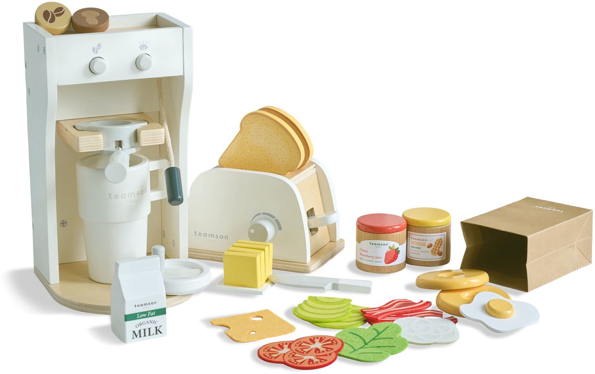 Teamson Kids Houten Speelkeuken Ontbijt Accessoires