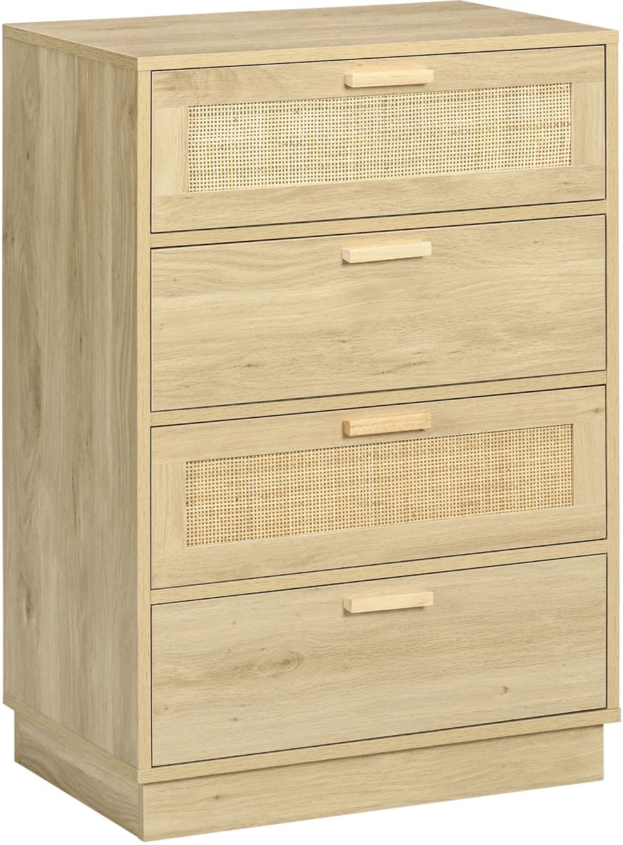 HOMCOM-Ladekast-Spaanplaat-60x38x88,5cm-Natuurlijk hout