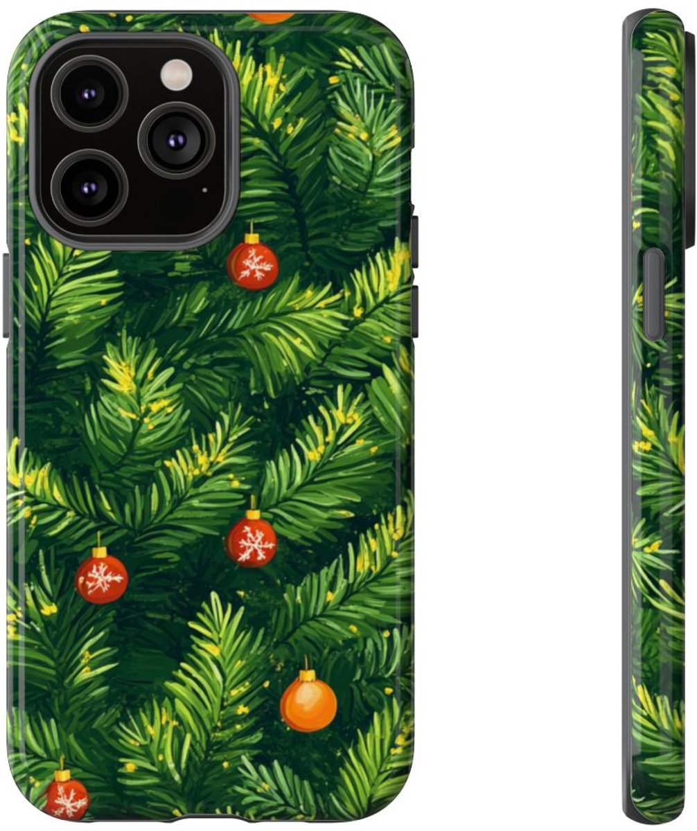 Kerst Dennentakken met Versieringen – Telefoonhoesje Geschikt voor iPhone 14 Pro Max