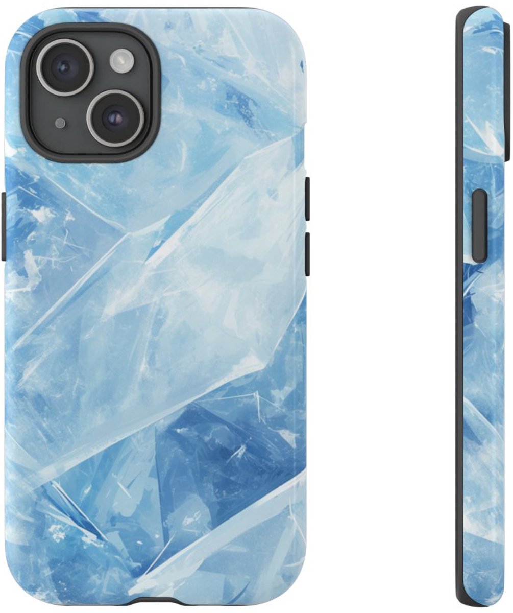 Blauwe IJstextuur – Telefoonhoesje Geschikt voor iPhone 15
