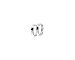 Glams klapoorringen vlak - 13 mm - Zilver
